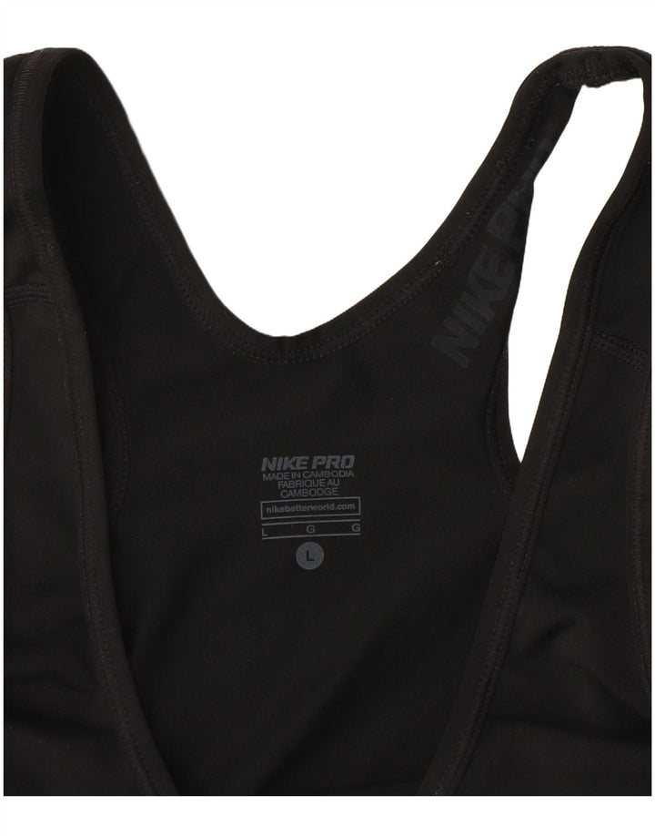Nike Womens Dri Fit Graphic Vest Top UK 14 Large Black