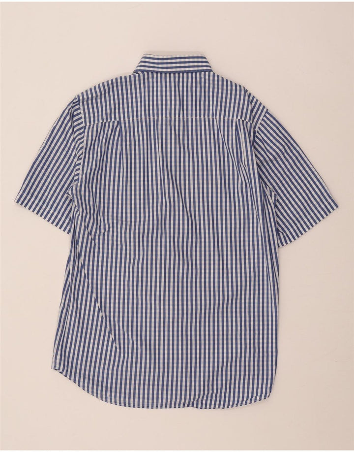 Paul & Shark Mens Yachting Short Sleeve Shirt Size 40 Medium Blue Gingham