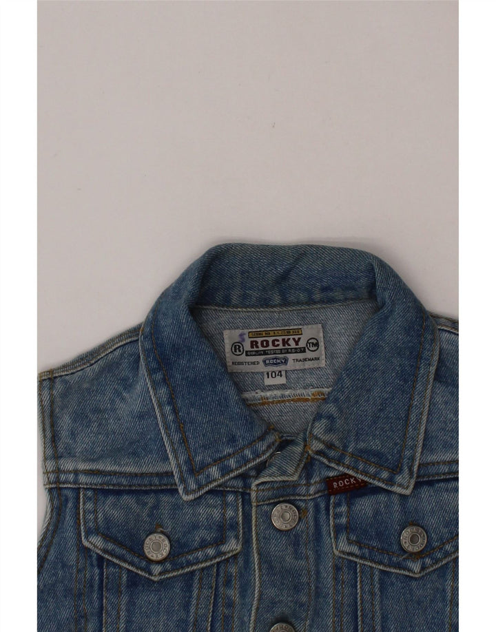 ROCKY Boys Denim Gilet 3-4 Years Blue Cotton