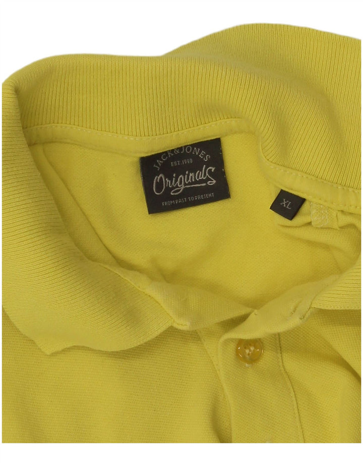 Jack & Jones Mens Polo Shirt XL Yellow