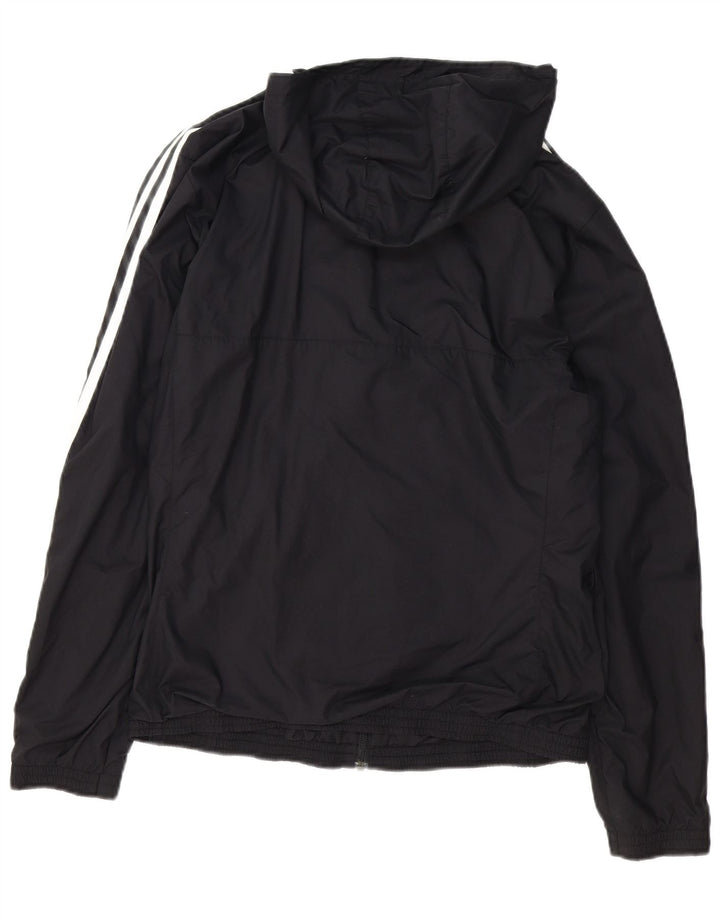 ADIDAS Mens Zip Hoodie Sweater Medium Black Polyester