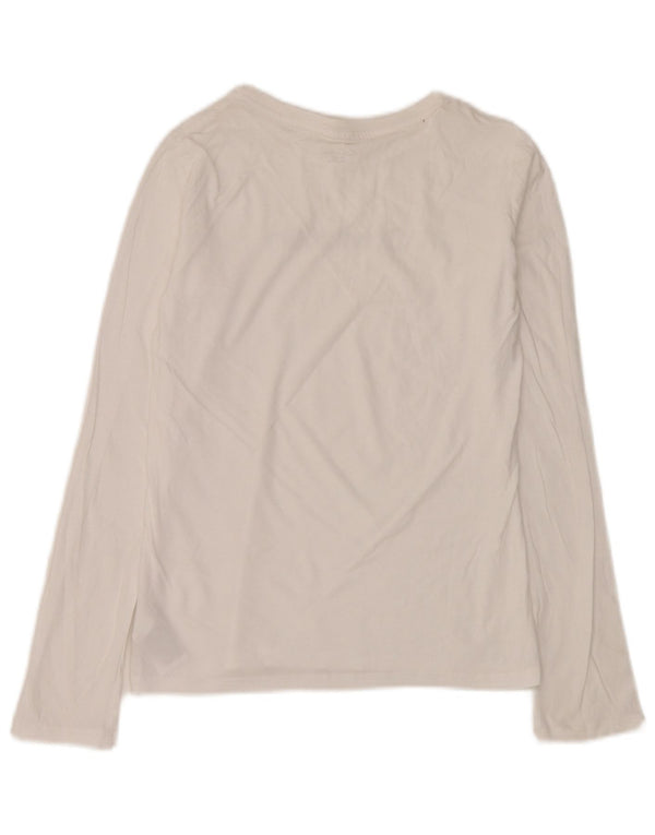 Calvin Klein Maglietta grafica da ragazzo a manica lunga 14-15 anni in cotone bianco