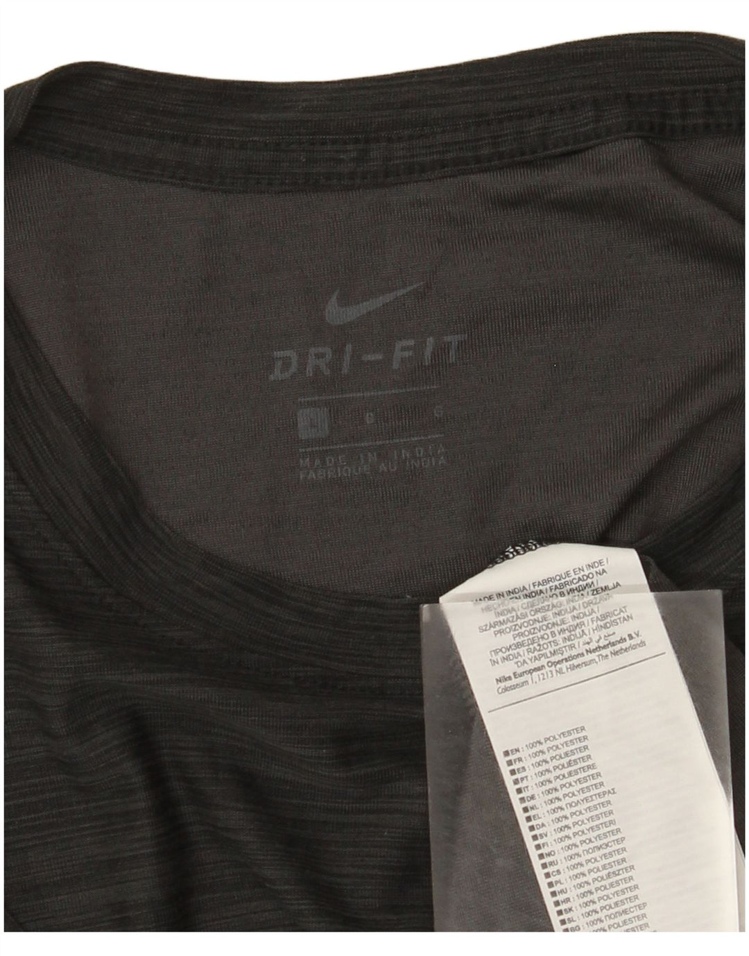Nike Herre Dri Fit T-shirt Top Stor grå Flecked Polyester