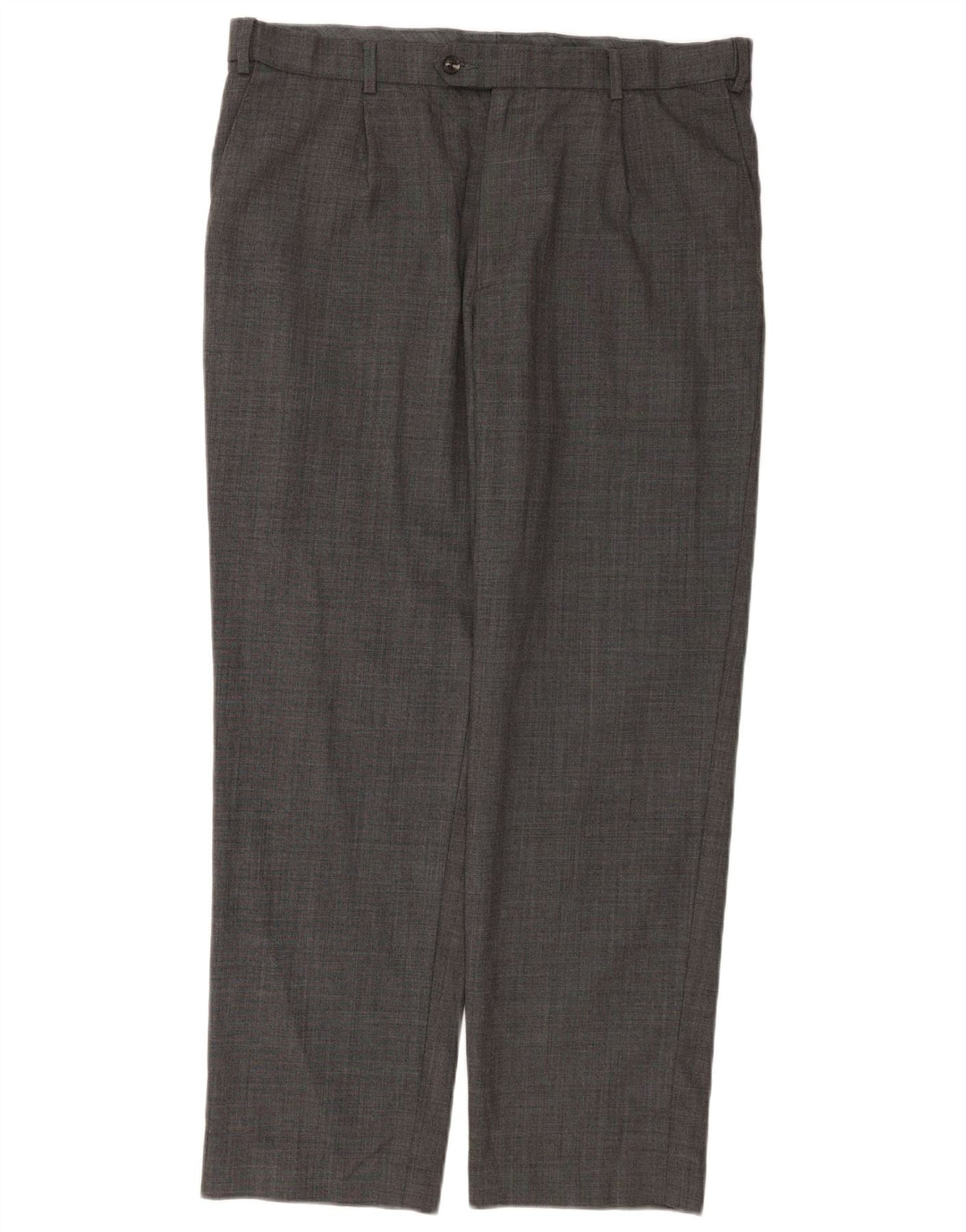 Marks & Spencer Mens Straight Regular Fit Suit Trousers W36 L31 Grey Wool
