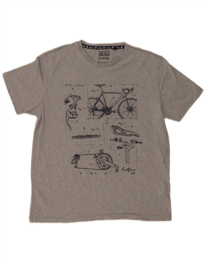 Fat Face Mens Graphic T-Shirt Top Large Grey Flecked Cotton