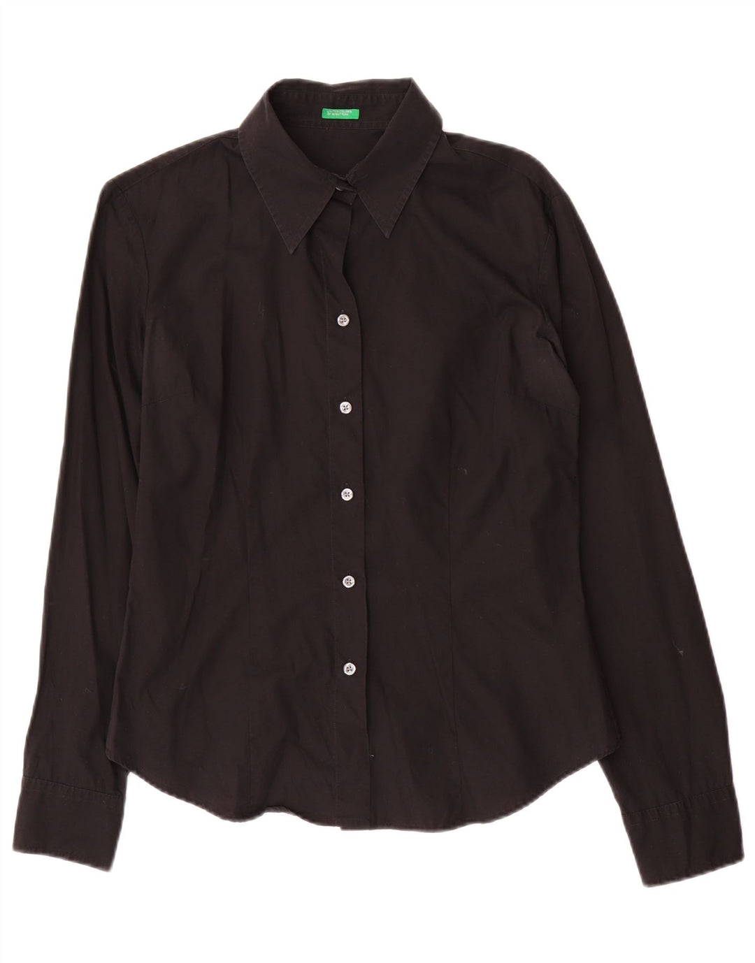 Camicia da donna Benetton UK 14 cotone medio nero