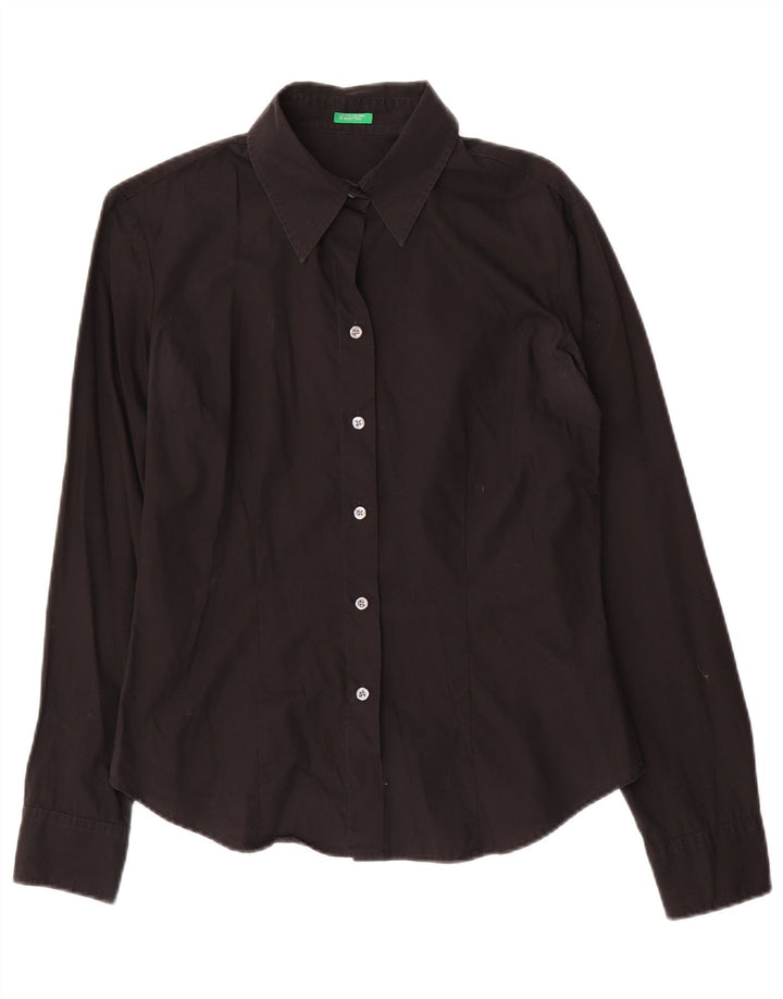 Camicia da donna Benetton UK 14 cotone medio nero
