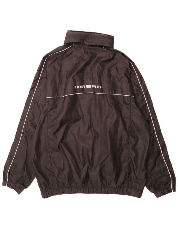 Umbro Mens Regular Fit Tracksuit Top Jacket Grande Esportes Pretos De Poliéster