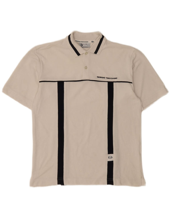 Polo da uomo Sergio Tacchini piccola in cotone color block bianco