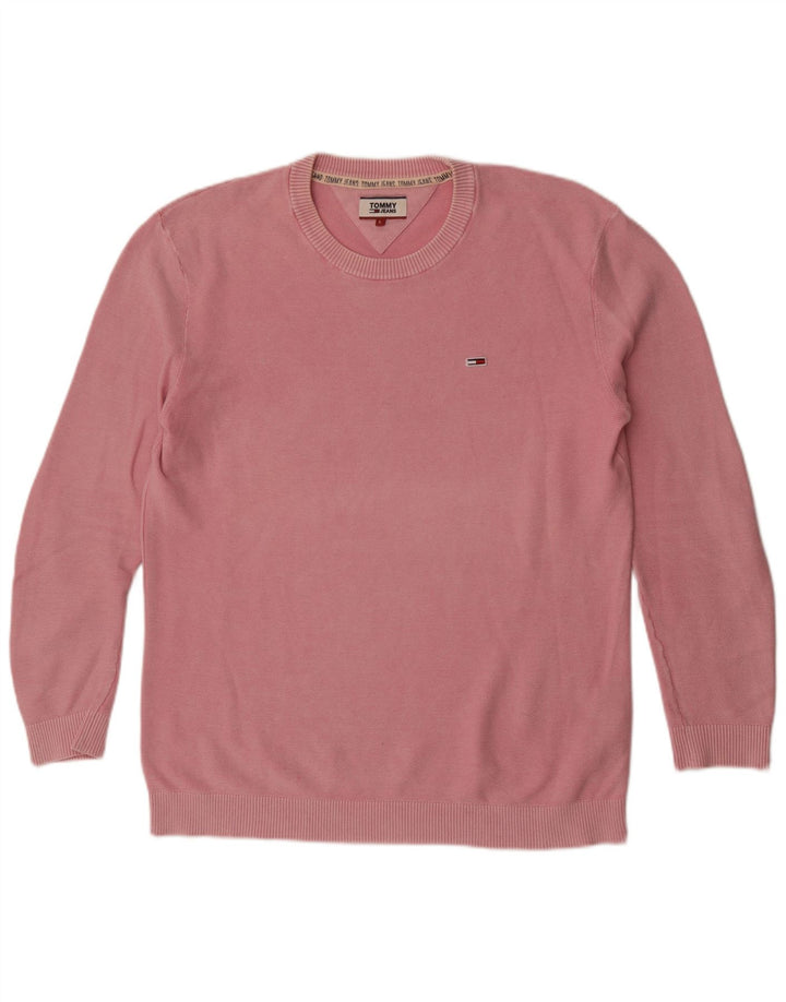 Tommy Hilfiger Mens Crew Neck Jumper Sweater Large Pink