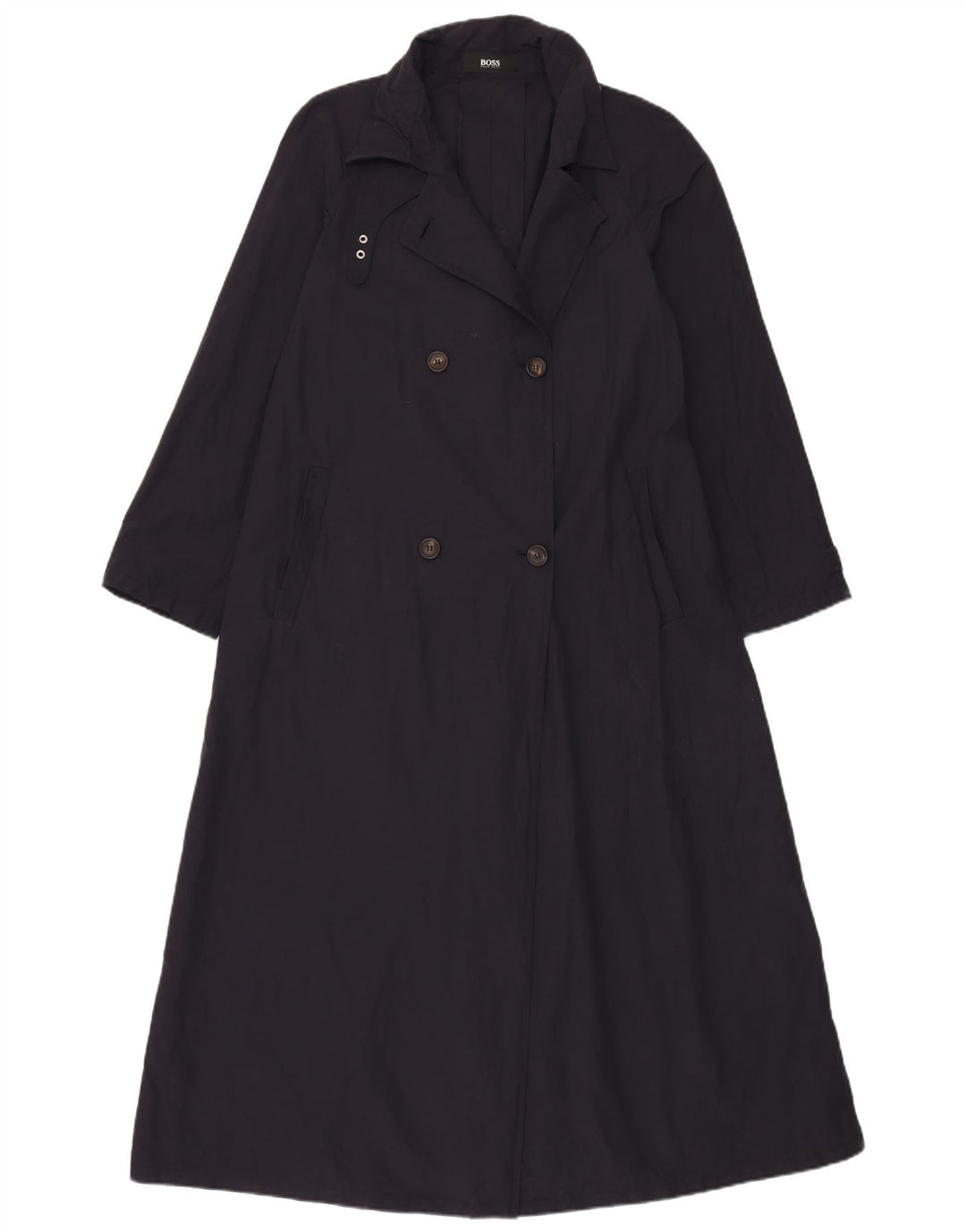 Trench pentru damă Hugo Boss, cu două piepturi, EU 42, mare, bleumarin