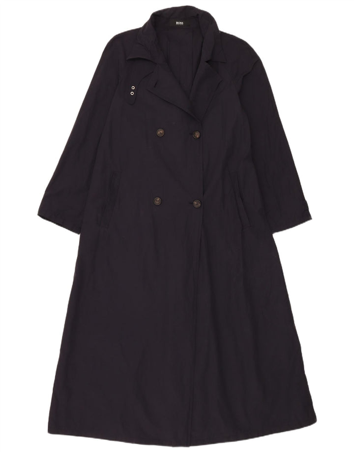 Trench pentru damă Hugo Boss, cu două piepturi, EU 42, mare, bleumarin