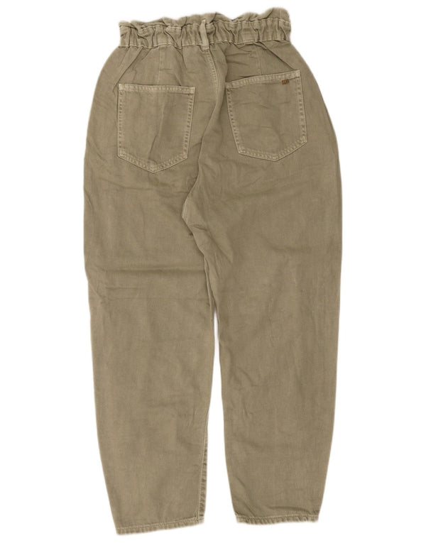 Zara Vaqueros recortados de cintura alta para mujer EU 38 Small W28 L25 Algodón caqui