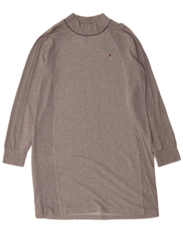 Abito maglione felpa da donna Tommy Hilfiger UK 16 grande viscosa grigia
