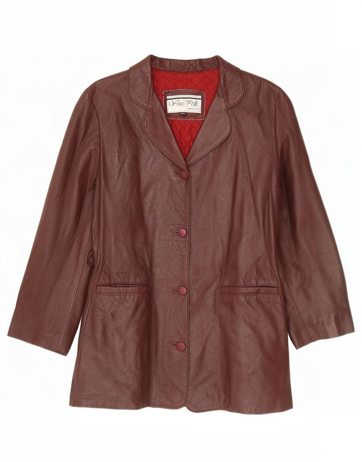 Vintage Womens 4 Button Blazer Jacket UK 14 Large Burgundy