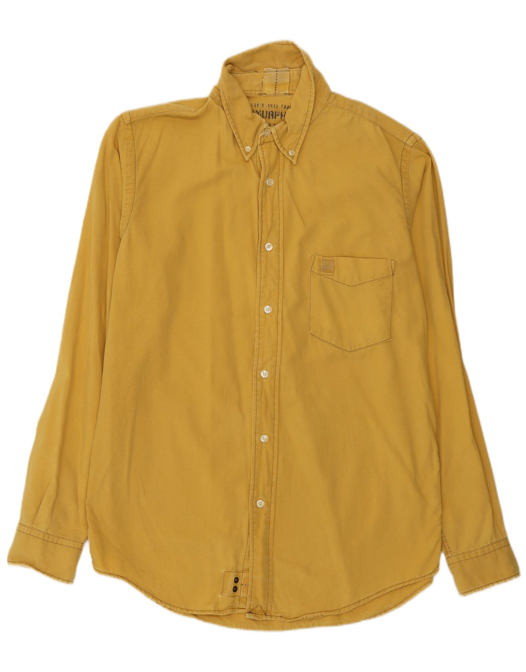 Murphy & Nye Camisa para hombre grande de algodón amarillo