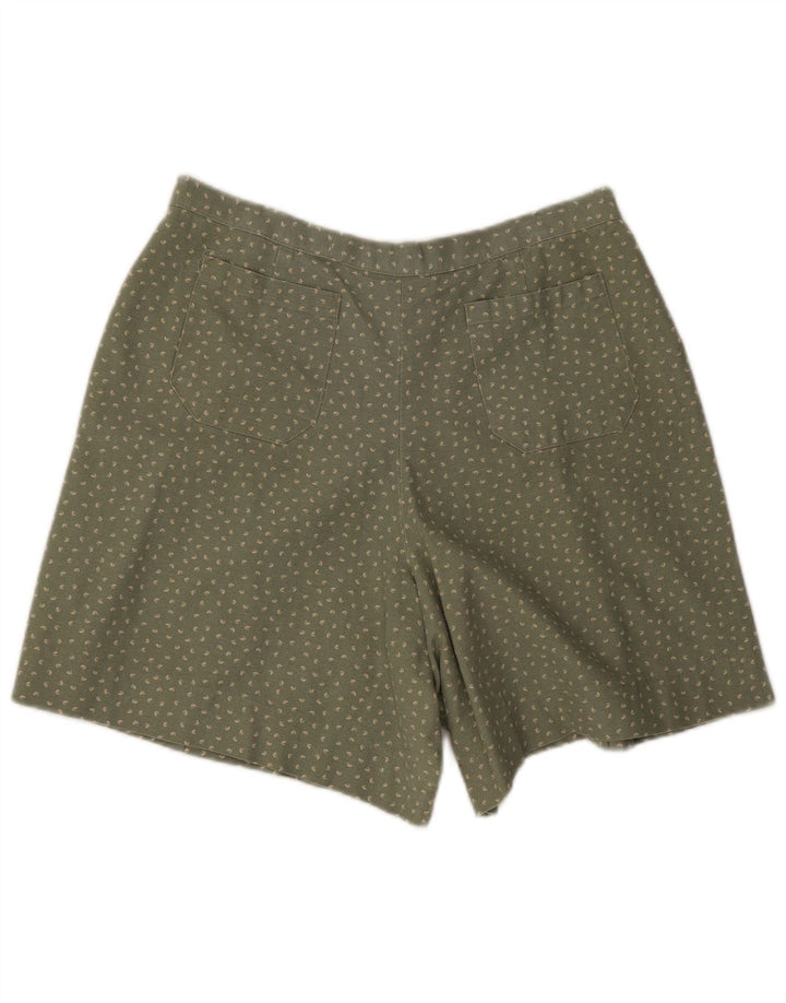 Vintage Womens Casual Shorts Large W34  Green Spotted