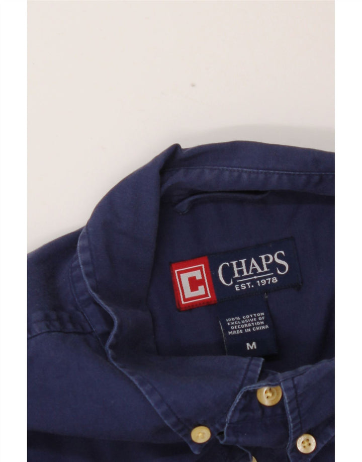 Chaps Herrenhemd aus mittelblauer Baumwolle in Marineblau