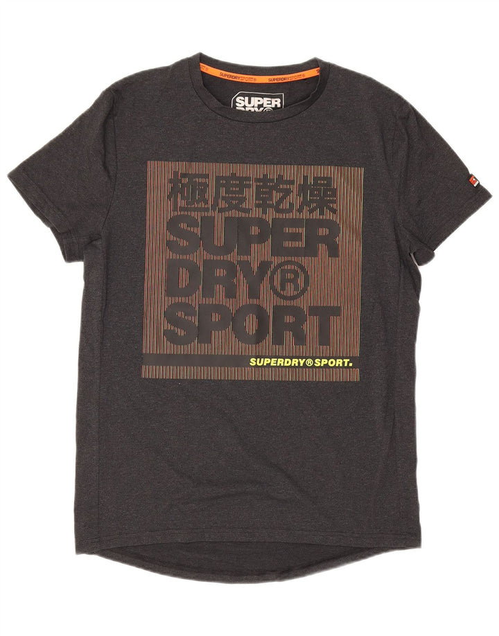 Superdry Mens Graphic T-Shirt Top Medium Grey Cotton
