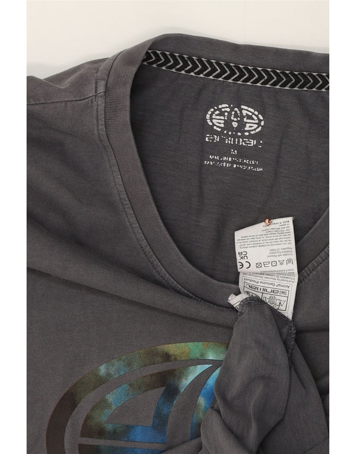 Animal Herre grafisk T-shirt top mellemgrå bomuld