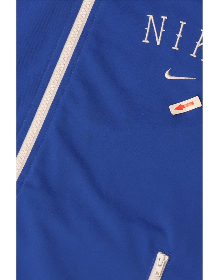 Nike Womens Zip Hoodie Sweater UK 14 Medium Blue