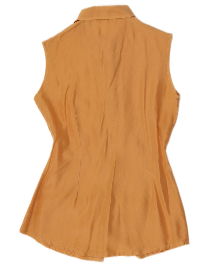 Vintage Womens Sleeveless Shirt Blouse IT 42 Medium Yellow