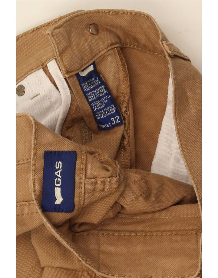 Gas Mens Cropped Trousers W32 L24 Beige