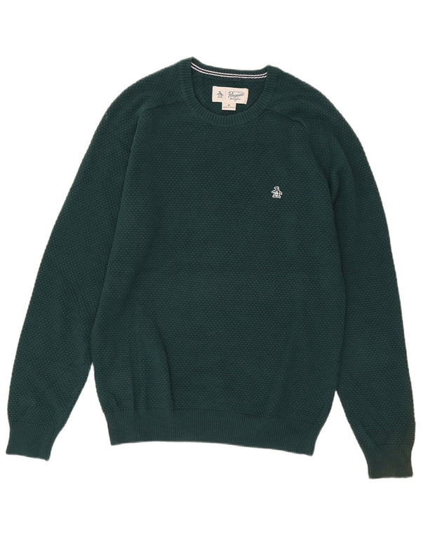 Penguin Herre Crew Neck Jumper Sweater Medium Green Bomuld