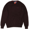 Superdry Mens Boat Neck Jumper Sweater Small Brown Cotton