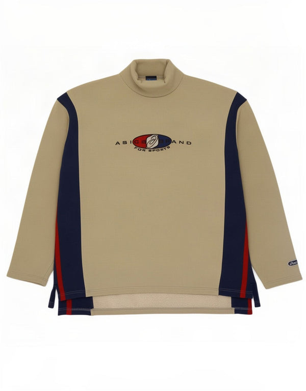 Felpa grafica da uomo Asics, maglione XL, color block beige