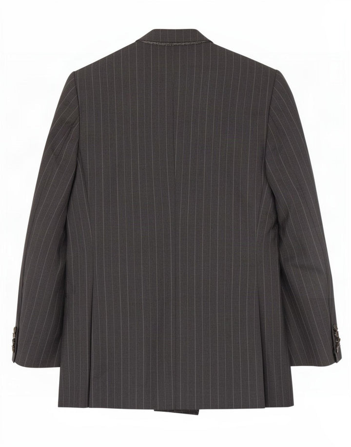 Giacca blazer doppiopetto da uomo Lord UK 38 Lana a righe grigio medio