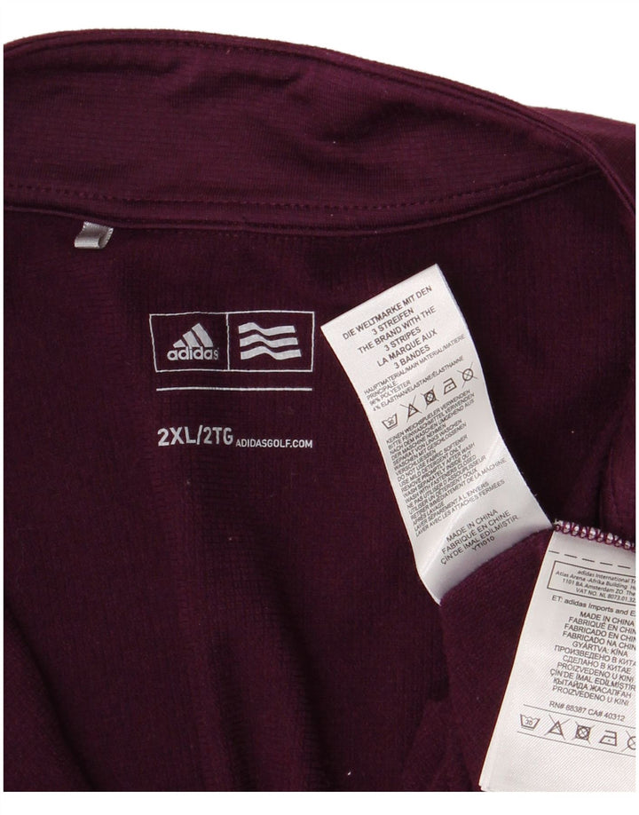 Adidas Uomo Zip Neck Pullover Tuta Top 2XL Viola Poliestere