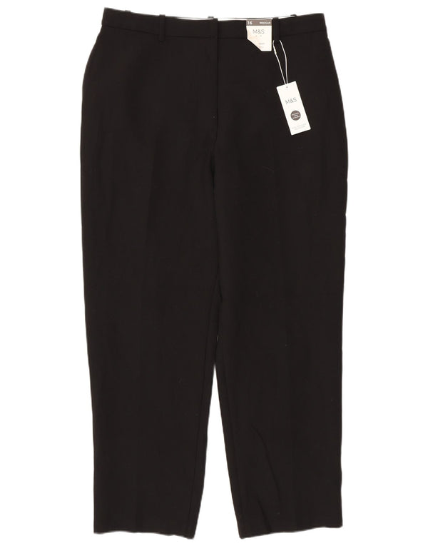 Marks & Spencer Lige fritidsbukser til kvinder UK 16 Large W34 L30 Sort