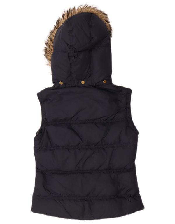 Joules Womens Hooded Gilet Gilet UK 8 Small Navy Blue