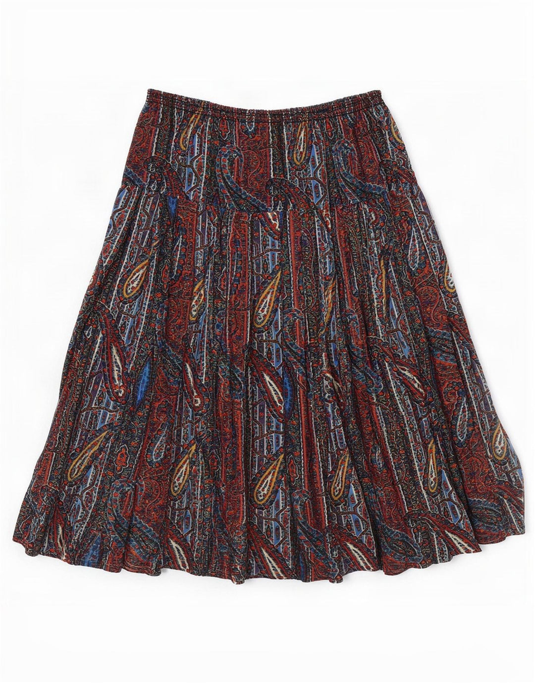 Vintage Womens Pleated Skirt W34 Large Multicoloured Paisley