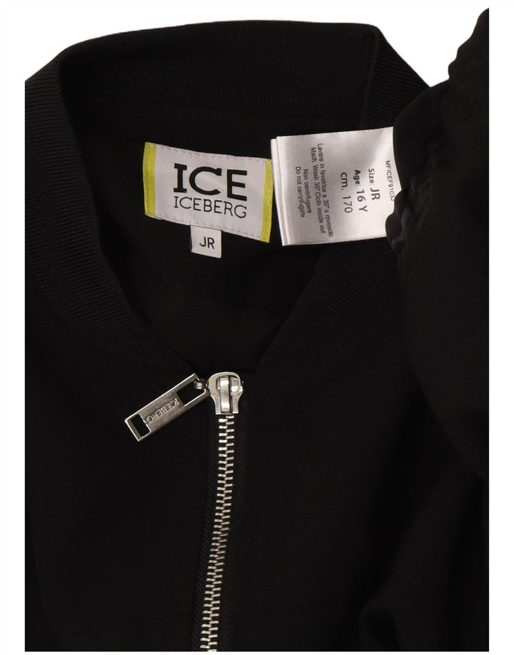 Iceberg Girls Junior Bomber Jacket 15-16 Years Black Colourblock Polyester