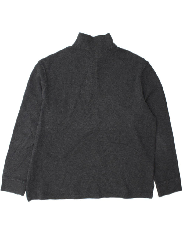 Polo Ralph Lauren Mens Zip Neck Jumper Sweater XL Grey Cotton