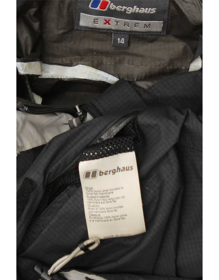 Berghaus Womens Hooded Rain Jacket UK 14 Large Grey Nylon