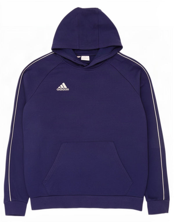 Adidas Mens Hoodie Jumper Large Navy Blue Cotton