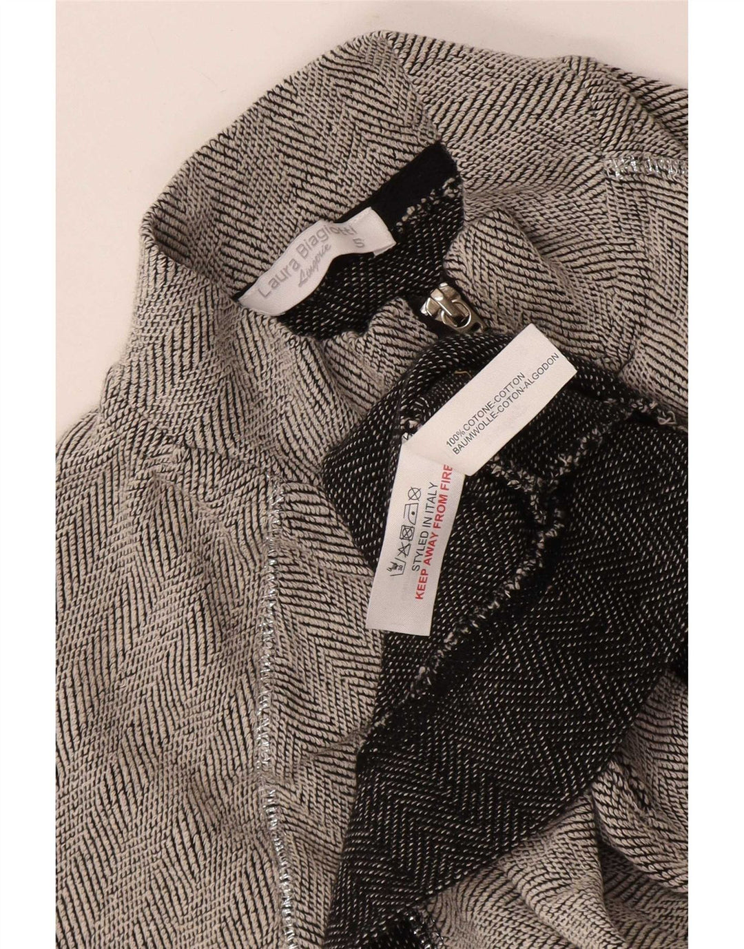 Laura Biagiotti Womens Tracksuit Top Jacket UK 10 Small Grey Herringbone