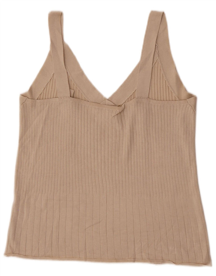 Massimo Dutti Womens Crop Cami Top UK 14 Grand Beige