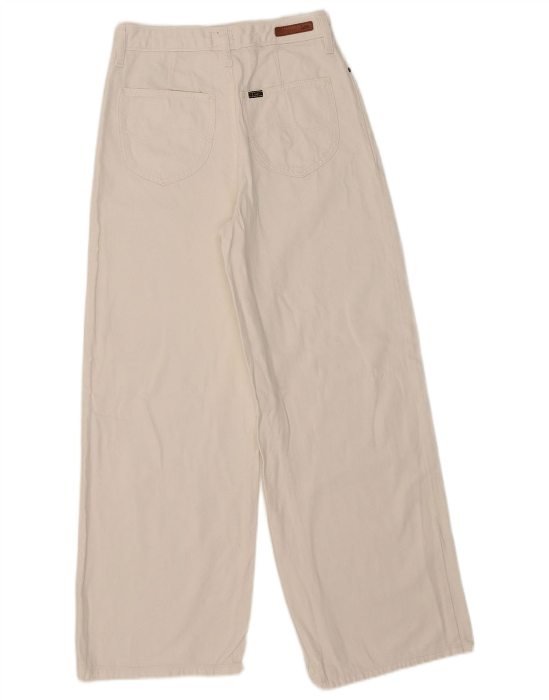 LEE Womens Stella Wide Leg Jeans W27 L27 White Cotton