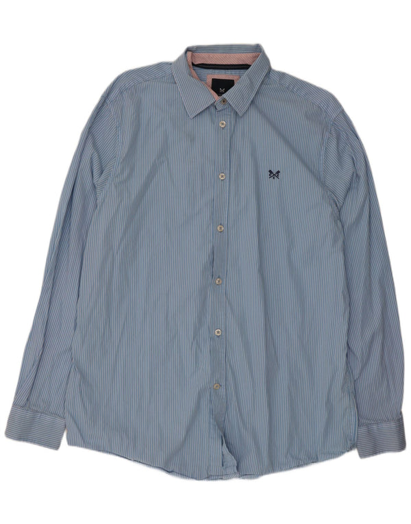Crew Clothing Herre Classic Fit skjorte XL Blå nålestribet bomuld