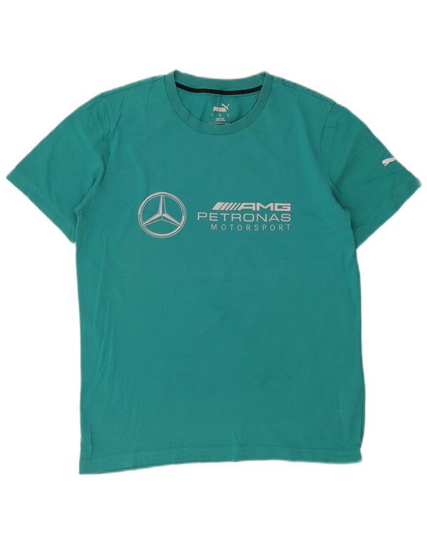 Puma T-Shirt Graphique Homme Petit Turquoise Coton