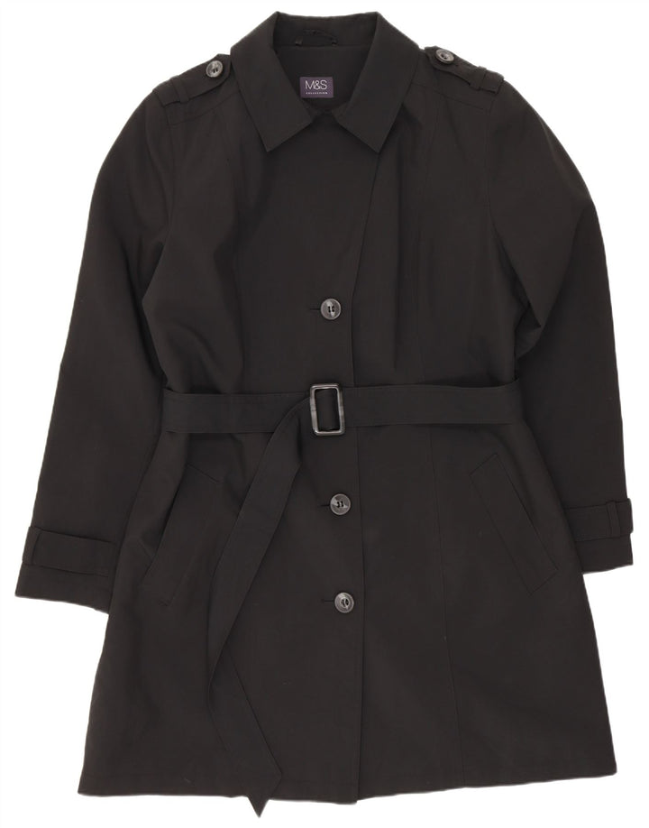 Trench da donna Marks & Spencer UK 16 grande poliestere nero