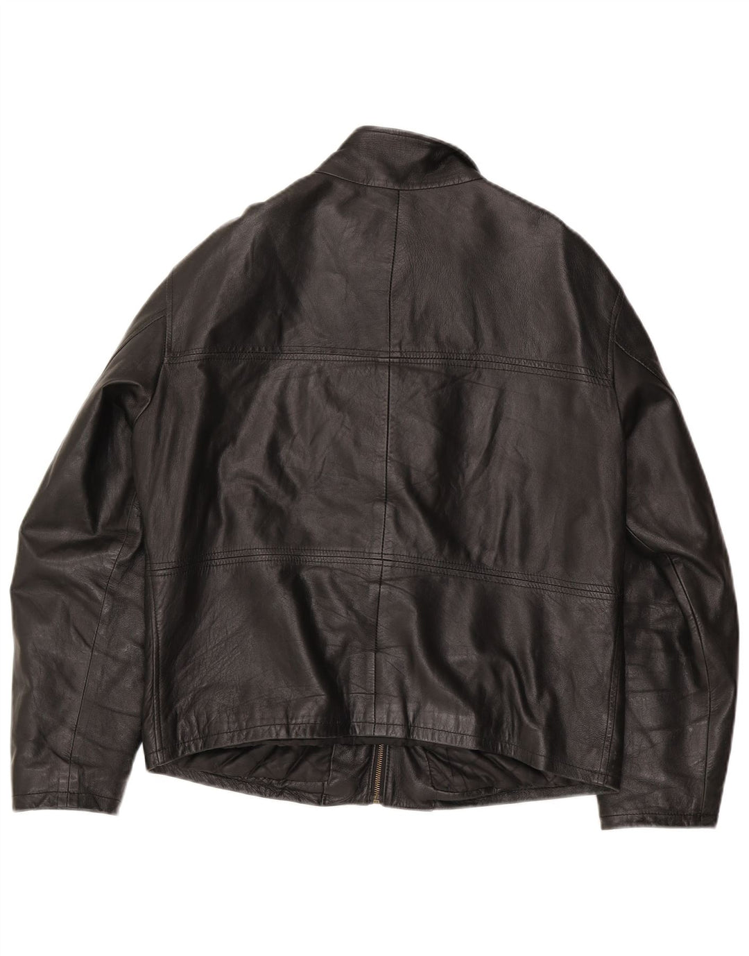 Giacca in pelle vintage da uomo UK 38 media nera