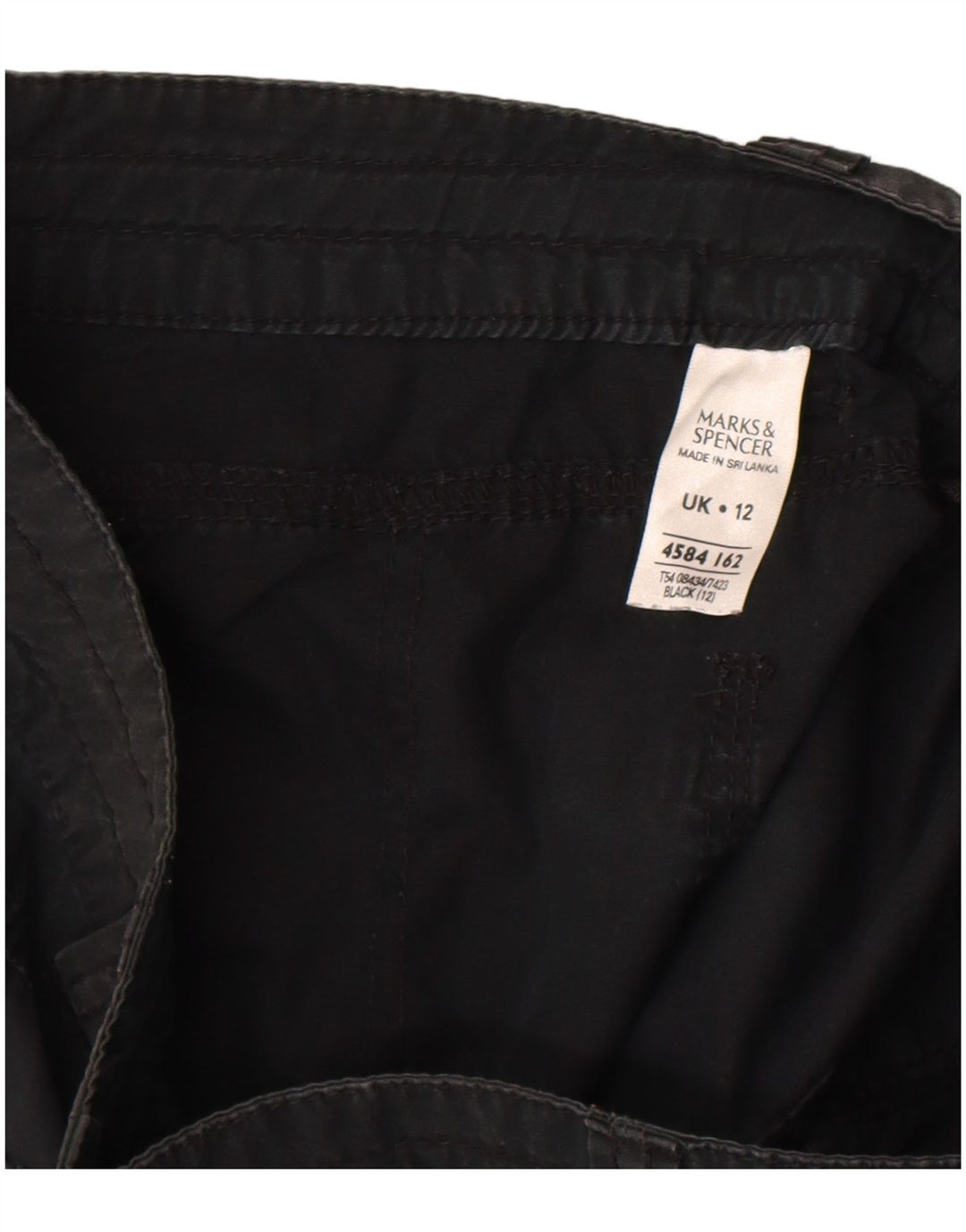 Marks & Spencer Womens Casual Shorts UK 12 Medium W31 Black Cotton