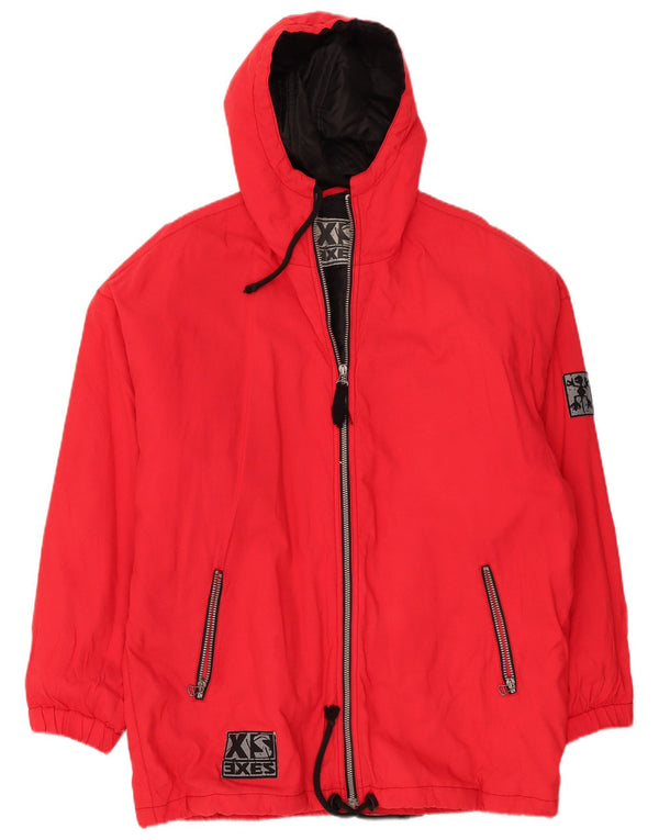 XS Exes Mens Hooded Windbreaker Jacket UK 44 2XL Red