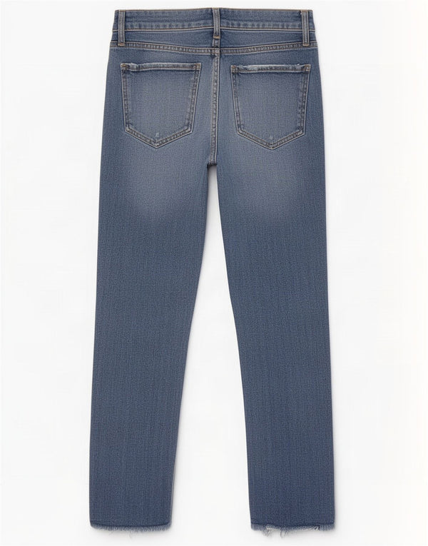 Zara Jeans de cintura alta desgastados para mujer EU 38 Small W28 L26 Azul