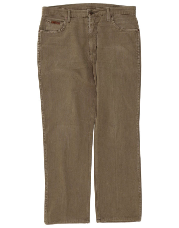 Wrangler muške teksaške ravne ležerne hlače W34 L30 Kaki pamuk